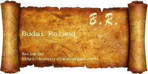Budai Roland névjegykártya